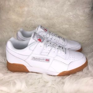 NEW Reebok Men Workout Plus White Gun Size 10
